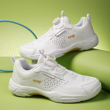 Ανδρικά και γυναικεία παπούτσια μπάντμιντον, διαπνέουσα επάνω από συνθετικό δέρμα, χαμηλό σχεδιασμό, εσωτερικό με πλέγμα, εξωτερική σόλα από ανθεκτικό καουτσούκ, ενδιάμεση σόλα από καουτσούκ, κατάλληλα για μπάντμιντον και τένις