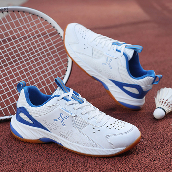 Unisex παπούτσια μπάντμιντον, αναπνεύσιμο επάνω μέρος από δίχτυ, αντιολισθητική καουτσούκ σόλα, καουτσούκ μεσαία σόλα, χαμηλό σχέδιο