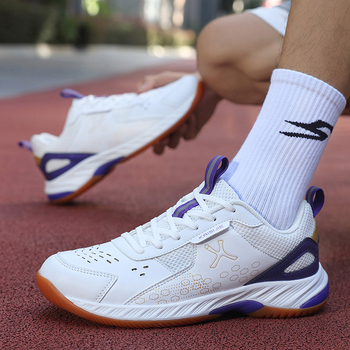 Unisex παπούτσια μπάντμιντον, αναπνεύσιμο επάνω μέρος από δίχτυ, αντιολισθητική καουτσούκ σόλα, καουτσούκ μεσαία σόλα, χαμηλό σχέδιο