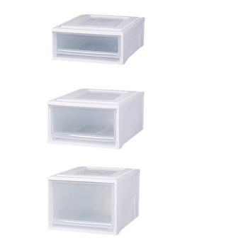 Съхранителна кутия с чекмедже, прозрачен пластмасов корпус, 30–40 л, PP смола, японски стил, прахоустойчива и влагозащитена
