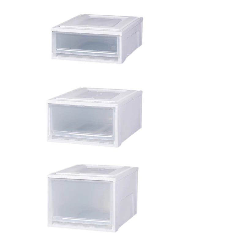 Съхранителна кутия с чекмедже, прозрачен пластмасов корпус, 30–40 л, PP смола, японски стил, прахоустойчива и влагозащитена
