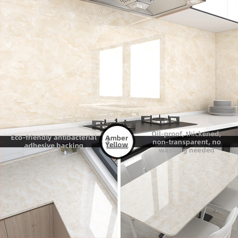 Kuhinjska PVC naljepnica za zid, vodootporna i otporna na masnoću, samoljepljiva, 1 komad, ravnog stila