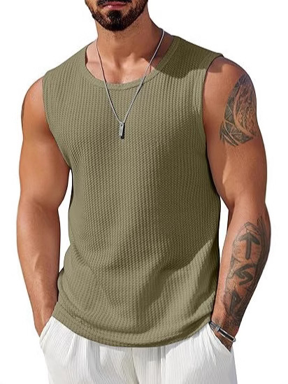 Sportska veste bez rukava, ležernog kroja, jednobojni uzorak, 95% poliester, ljeto 2025