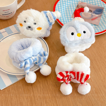 Accesoriu pentru mână – ornament brățară unisex, design cu pinguin desenat și focă, material textil, funcție sport