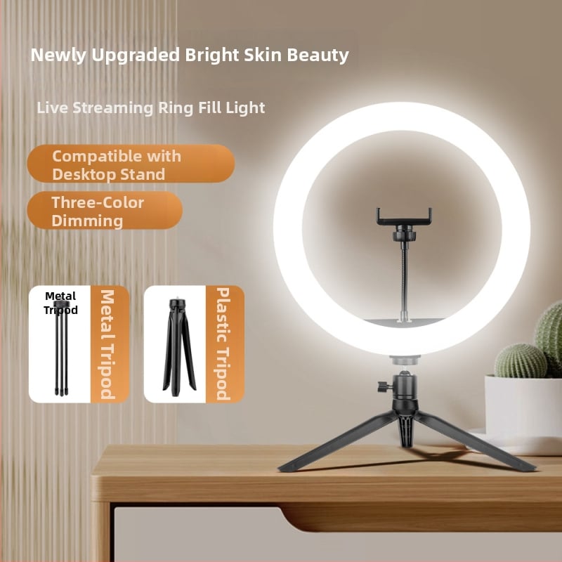 LED gyűrűs fény mobil élő közvetítéshez — állítható 2500K–9900K, <10W, 5V USB tápegység, ideális élő közvetítéshez, videófelvételhez és stúdiófotózáshoz