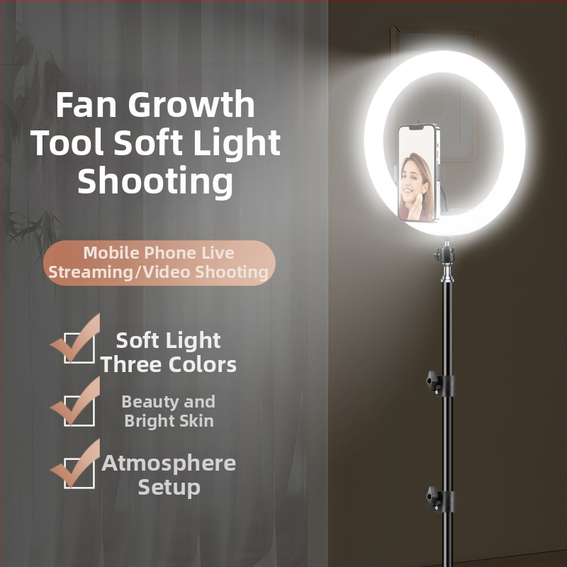 LED gyűrűs fény mobil élő közvetítéshez — állítható 2500K–9900K, <10W, 5V USB tápegység, ideális élő közvetítéshez, videófelvételhez és stúdiófotózáshoz