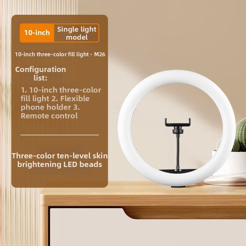 LED gyűrűs fény mobil élő közvetítéshez — állítható 2500K–9900K, <10W, 5V USB tápegység, ideális élő közvetítéshez, videófelvételhez és stúdiófotózáshoz