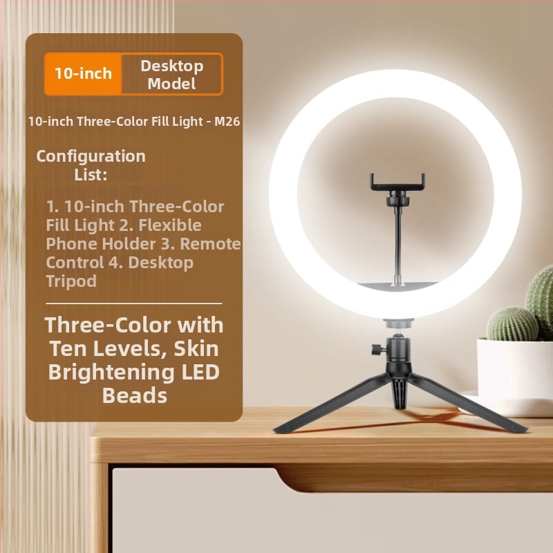 LED gyűrűs fény mobil élő közvetítéshez — állítható 2500K–9900K, <10W, 5V USB tápegység, ideális élő közvetítéshez, videófelvételhez és stúdiófotózáshoz