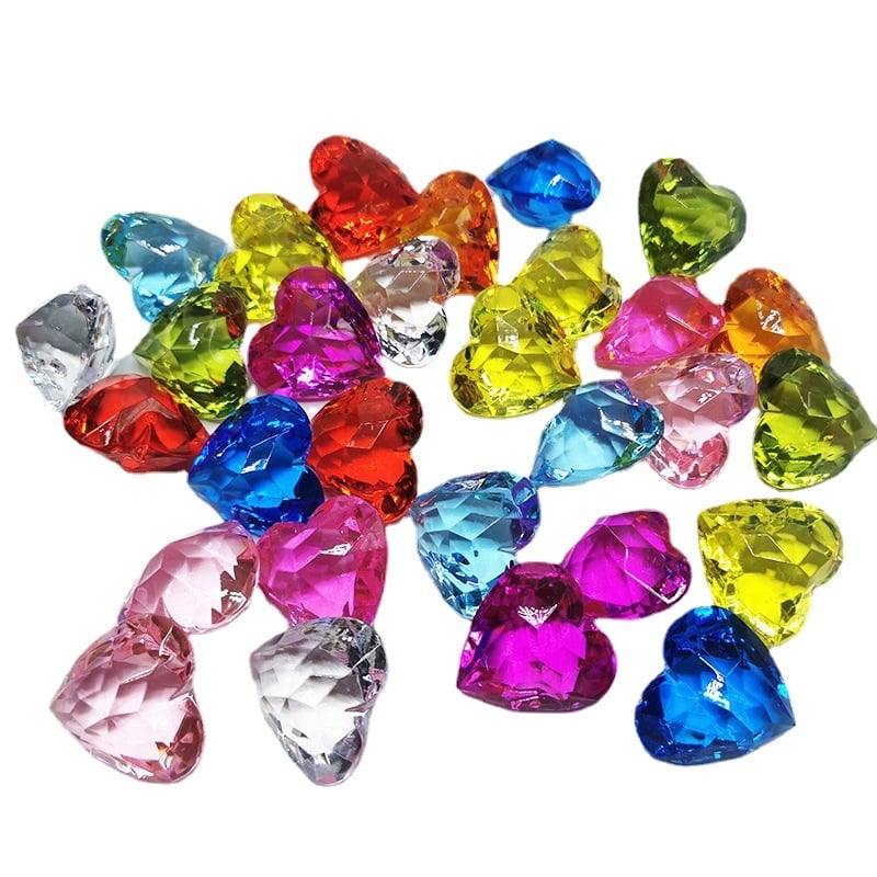 Szabad gyöngyök műanyag/gyanta, présöntés, Nagy szív minta, Stílus édes, Márka Smart buckle