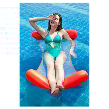 Pat gonflabil plutitor pentru apă cu hamac din plasă, spătar dublu rabatabil, recliner, material PVC - Bo Zhe