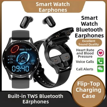 X7 Смарт часовник и Bluetooth слушалки — 2-в-1 TWS, 360×360 дисплей, здравен мониторинг (сърдечна честота, кръвно налягане, кислород в кръвта, сън), мобилно плащане, Bluetooth разговори