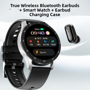 X7 Смарт часовник и Bluetooth слушалки — 2-в-1 TWS, 360×360 дисплей, здравен мониторинг (сърдечна честота, кръвно налягане, кислород в кръвта, сън), мобилно плащане, Bluetooth разговори
