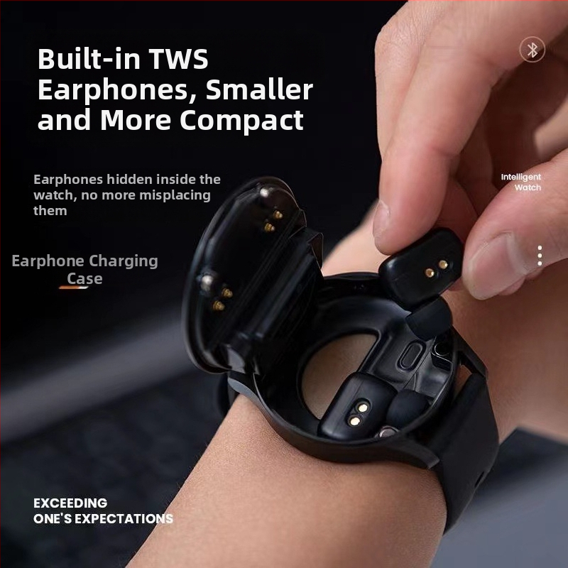 X7 Смарт часовник и Bluetooth слушалки — 2-в-1 TWS, 360×360 дисплей, здравен мониторинг (сърдечна честота, кръвно налягане, кислород в кръвта, сън), мобилно плащане, Bluetooth разговори
