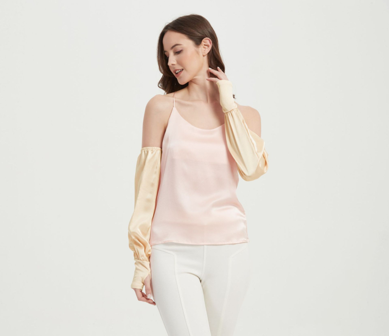 Mâneci din mătase cu protecție UV pentru exterior — 100% mătase, subțiri, croială lejeră, pentru femei