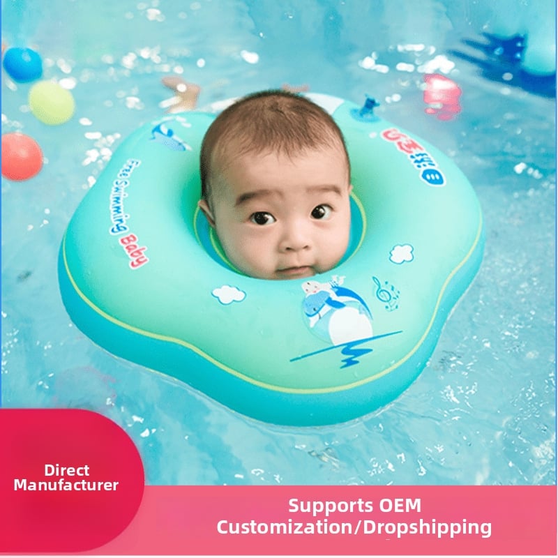 Δαχτυλίδι λαιμού για βρέφη – φουσκωτό, μοτίβο καρτούν, οικολογικό PVC, πάχος 0,3 мм, χειροκίνητο φούσκωμα, κατάλληλο για πισίνα