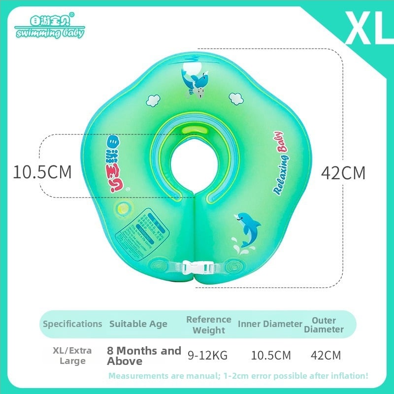 Δαχτυλίδι λαιμού για βρέφη – φουσκωτό, μοτίβο καρτούν, οικολογικό PVC, πάχος 0,3 мм, χειροκίνητο φούσκωμα, κατάλληλο για πισίνα