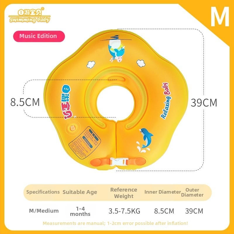 Δαχτυλίδι λαιμού για βρέφη – φουσκωτό, μοτίβο καρτούν, οικολογικό PVC, πάχος 0,3 мм, χειροκίνητο φούσκωμα, κατάλληλο για πισίνα