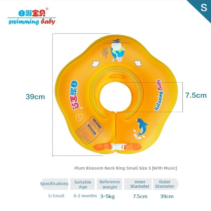 Δαχτυλίδι λαιμού για βρέφη – φουσκωτό, μοτίβο καρτούν, οικολογικό PVC, πάχος 0,3 мм, χειροκίνητο φούσκωμα, κατάλληλο για πισίνα