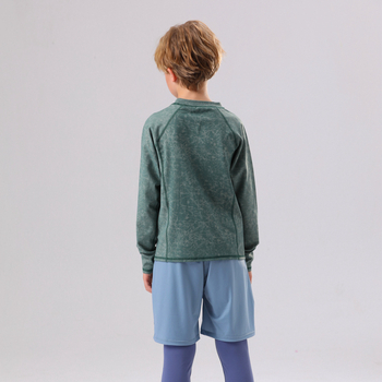 MANCIYOGA Gyerekeknek hosszú ujjú jóga felső, gyorsan száradó anyag, Nylon–Spandex keverék, csípőig érő hossz, szabályos szabás