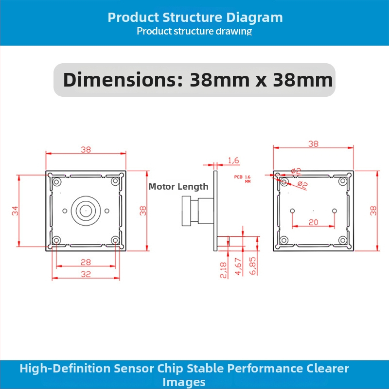 USB kamera modul IMX335 5MP, rozlíšenie 2592x1944, 30FPS, USB 2.0, bez ovládača