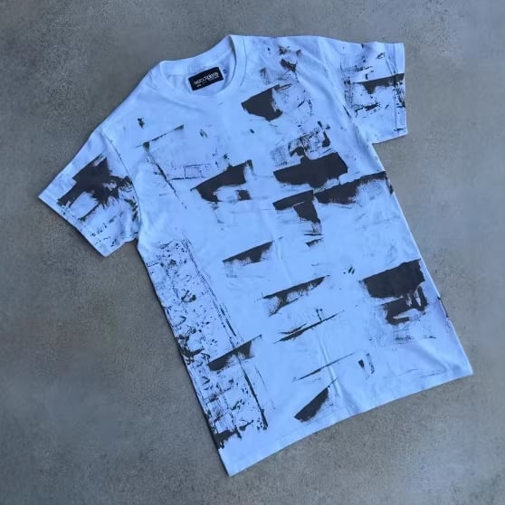 Μπλουζάκι με εκτύπωση γραμμάτων, κέντημα, χρωματικό μπλοκ, στρογγυλός λαιμός, πολυεστέρας