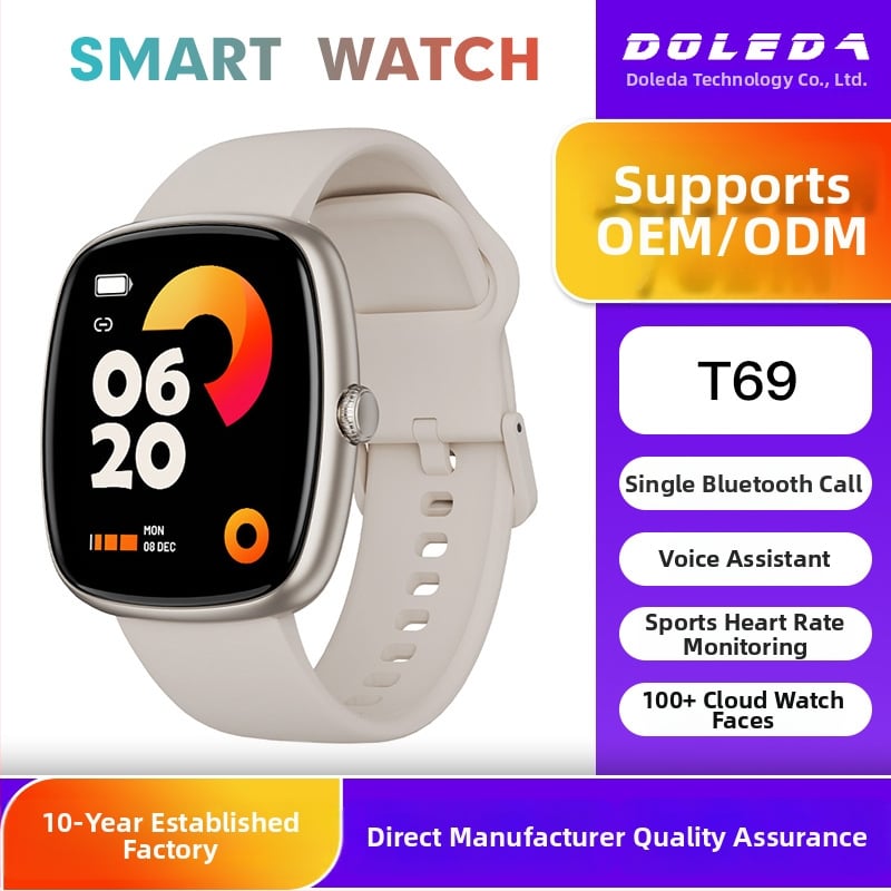 T69 спортен смарт часовник с Bluetooth разговори, измерване на пулса и кръвното налягане, следене на съня, крачкомер