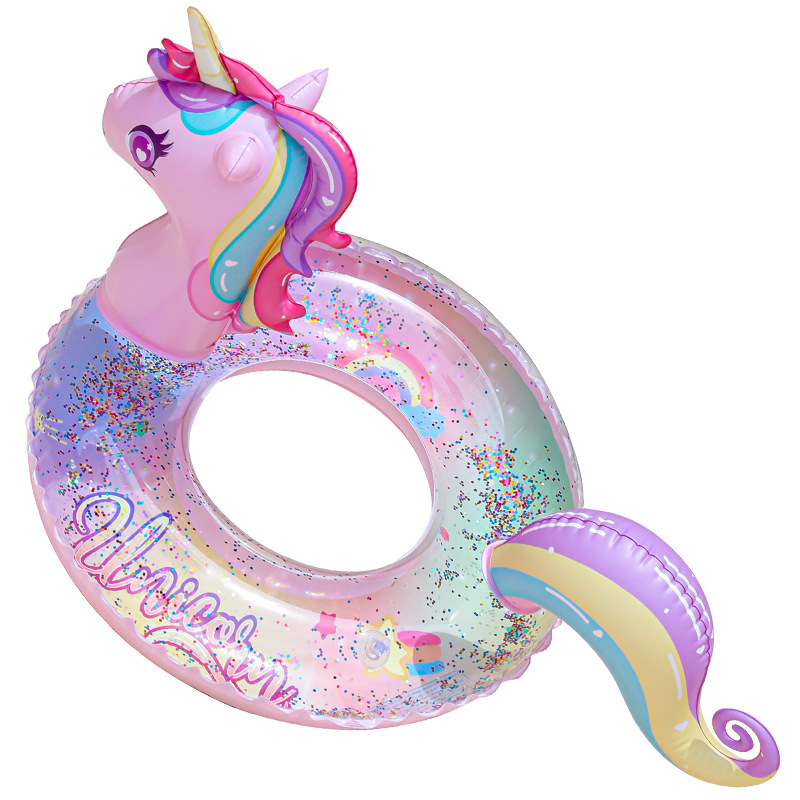 Παιδικός φουσκωτός δακτύλιος κολύμβησης με κάλυμμα-καθήμενο σε σχήμα ιππόκαμπος, οικολογικό PVC 0,21 mm, ζωικό μοτίβο, για κολύμβηση και βάδισμα