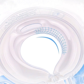 Φουσκωτός δακτύλιος λαιμού για βρέφη, διπλός αερόσακος, ρυθμιζόμενος, μοτίβο καρτούν, PVC υλικό.