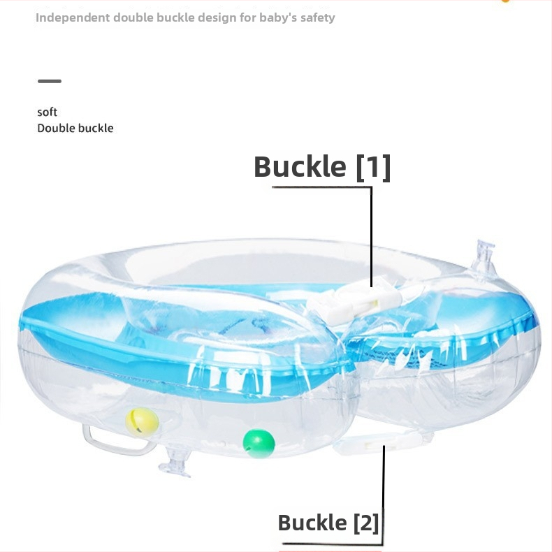 Nafukovací kruh na krk pre bábätko, dvojitá vzdušná komora, nastaviteľný, karikatúrny vzor, PVC materiál.