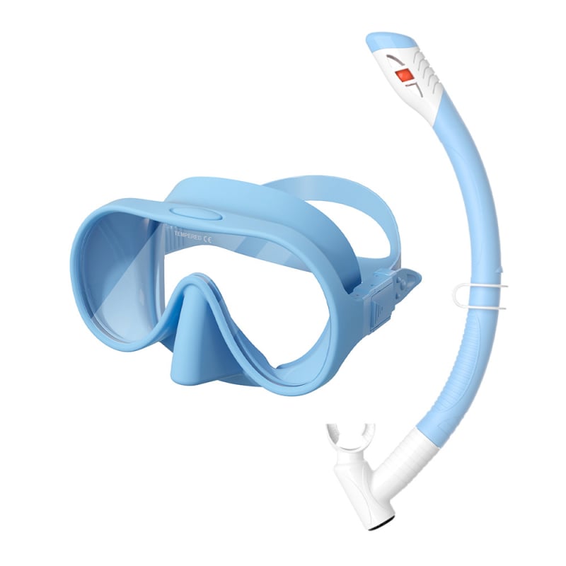 Σετ σνόρκλινγκ για παιδιά με μάσκα σιλικόνης με μεγάλο πλαίσιο и σωλήνα αναπνοής — ZMZDIVE
