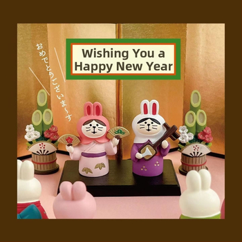 Daruma Κουνέλι: Βάση Σημειώσεων από Συνθετικό Ρητίνη, Καρτούν Διακόσμητικό σε Ιαπωνικό Στυλ για Αυτοκίνητο και Γραφείο, Δώρο Ταξιδιού