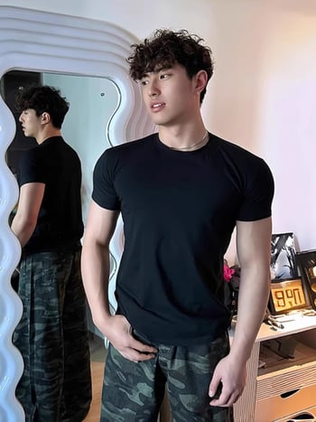 Ανδρικό κοντομάνικο T-shirt, εφαρμοστό κόψιμο, 100% βαμβάκι, απομάκρυνση υγρασίας, καλοκαίρι