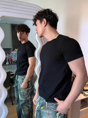 Ανδρικό κοντομάνικο T-shirt, εφαρμοστό κόψιμο, 100% βαμβάκι, απομάκρυνση υγρασίας, καλοκαίρι