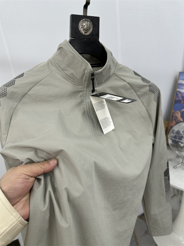 Ανδρικό μακρυμάνικο T-shirt με μισό φερμουάρ και Stand collar – ελαφρύ, διαπνέον, γρήγορο στέγνωμα για εξωτερικές δραστηριότητες