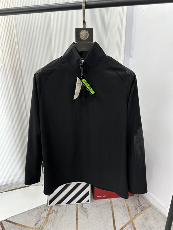 Ανδρικό μακρυμάνικο T-shirt με μισό φερμουάρ και Stand collar – ελαφρύ, διαπνέον, γρήγορο στέγνωμα για εξωτερικές δραστηριότητες