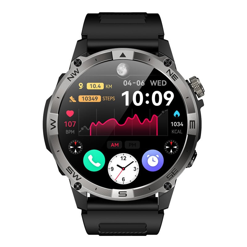 Smartwatch HK08 με οθόνη AMOLED, παρακολούθηση παλμών, μέτρηση πίεσης αίματος, ανίχνευση οξυγόνου και παρακολούθηση ύπνου (AMOLED οθόνη; παρακολούθηση παλμών; μέτρηση πίεσης αίματος; ανίχνευση οξυγόνου; παρακολούθηση ύπνου)