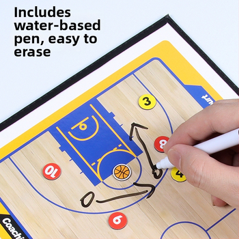 Taktická doska pre basketbal a futbal – PVC magnetická zložená doska trénera, 2,5x, 30 ks