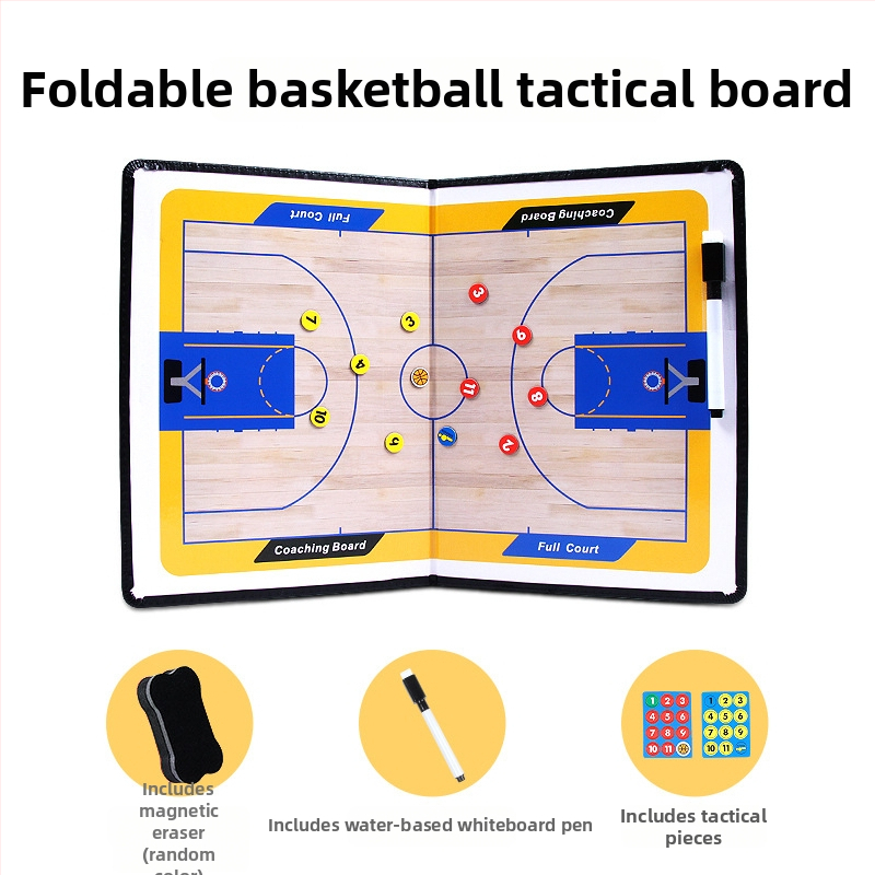 Taktická doska pre basketbal a futbal – PVC magnetická zložená doska trénera, 2,5x, 30 ks
