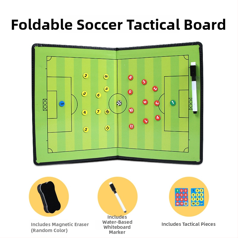Taktická doska pre basketbal a futbal – PVC magnetická zložená doska trénera, 2,5x, 30 ks