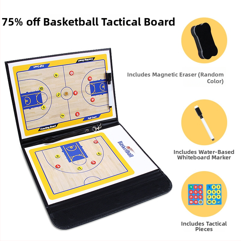 Taktická doska pre basketbal a futbal – PVC magnetická zložená doska trénera, 2,5x, 30 ks