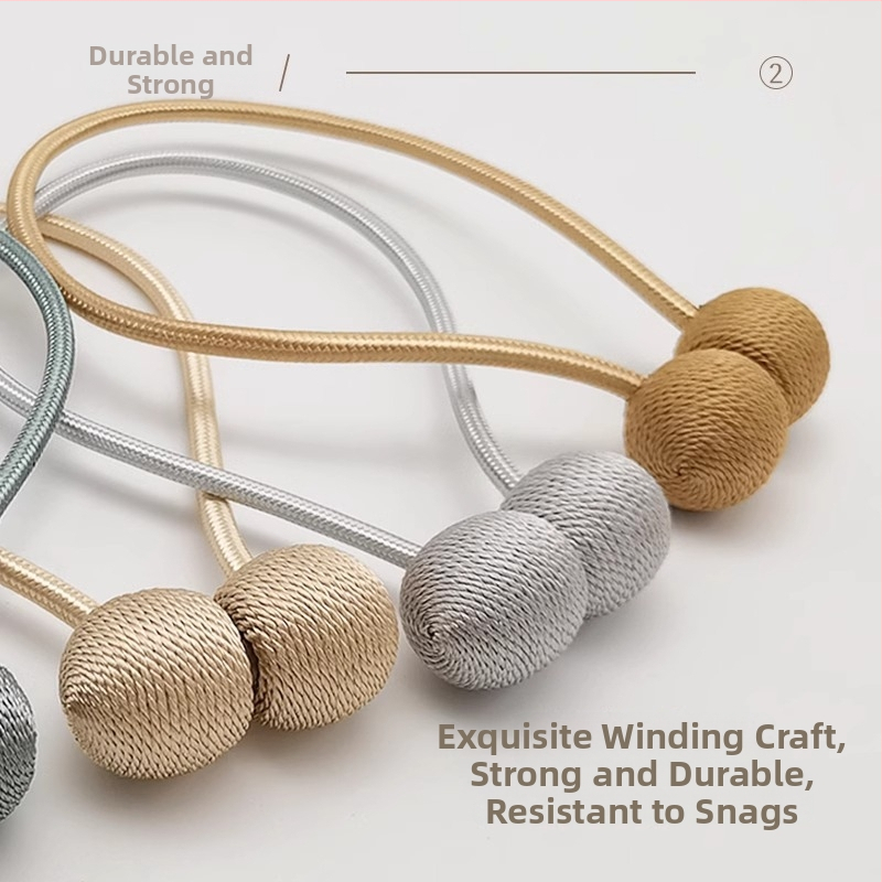 Sada pások na závesy s magnetickou sponou - tekutý hodváb + magnet, moderný minimalistický štýl, prispôsobiteľný