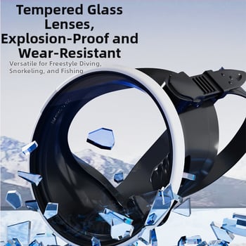 Potápačská maska s veľkým rámom, zrkadlové šošovky, silikónový materiál, vhodné pre dospelých, univerzálne použitie