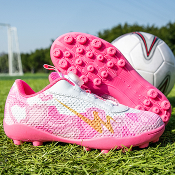 Încălțăminte de fotbal pentru copii, fără șireturi, anti-derapare, rezistentă la uzură, PU partea superioară