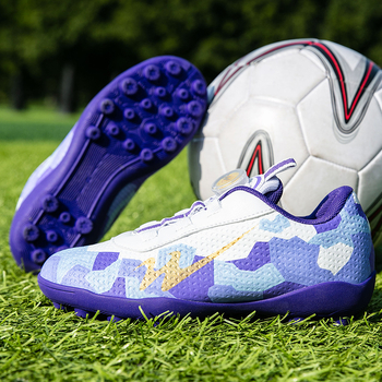 Încălțăminte de fotbal pentru copii, fără șireturi, anti-derapare, rezistentă la uzură, PU partea superioară