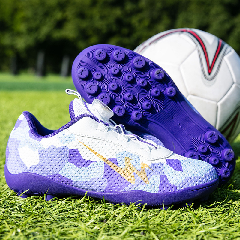 Încălțăminte de fotbal pentru copii, fără șireturi, anti-derapare, rezistentă la uzură, PU partea superioară
