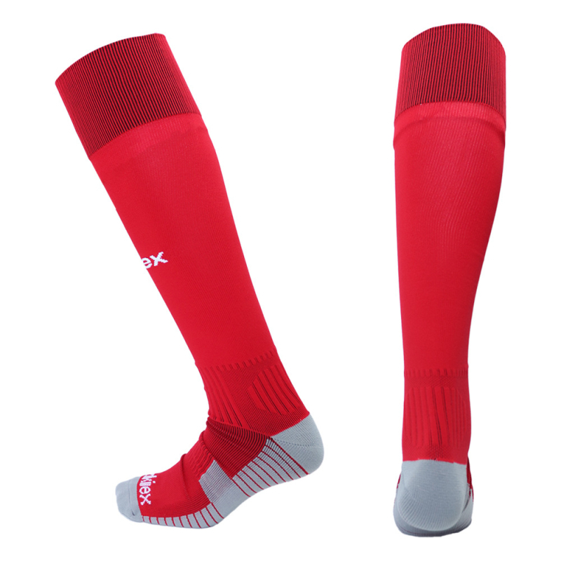 Akilex férfi futballzokni térd fölé, törölköző-aljjal, csúszásmentes, izzadságot elvezető, professzionális edzéshez; 80% nylon, 15% elasztán, 5% poliészter