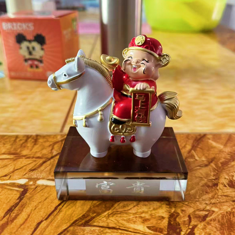 Χειροποίητη διακοσμητική φιγούρα από ρητίνη, Νέος Κινέζικος Στυλ, καρτούν мотив, κατάλληλη για σπίτι, γραφείο και αυτοκίνητο – Ziyang