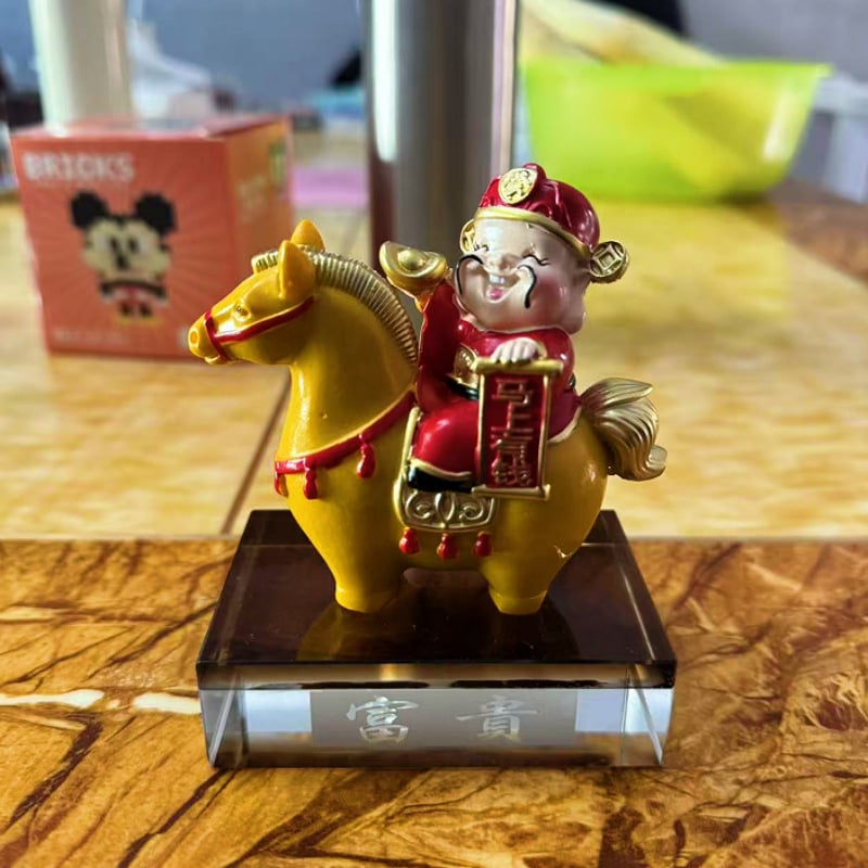 Χειροποίητη διακοσμητική φιγούρα από ρητίνη, Νέος Κινέζικος Στυλ, καρτούν мотив, κατάλληλη για σπίτι, γραφείο και αυτοκίνητο – Ziyang