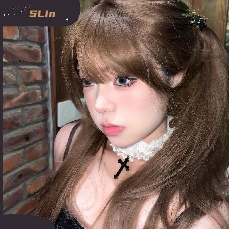 Чокър с кръстосана дантела и геометрична клавикуларна верижка, сплав, тегло 20 g, обиколка 31–40 cm