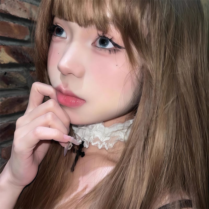 Чокър с кръстосана дантела и геометрична клавикуларна верижка, сплав, тегло 20 g, обиколка 31–40 cm